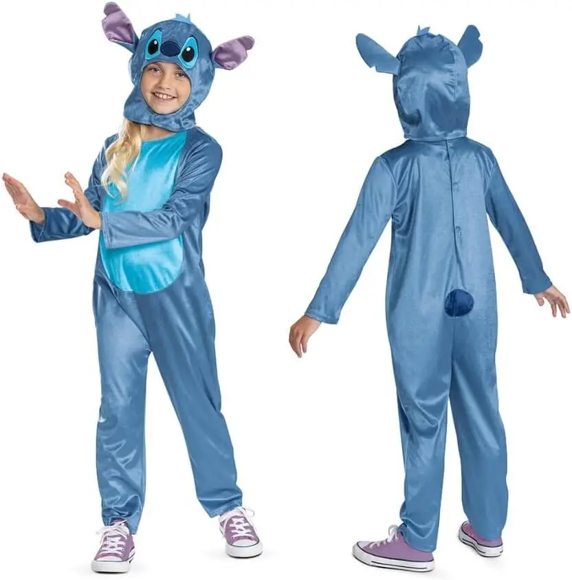 Disney Lilo & Stitch Fancy Dress For Kids: Stitch Jumpsuit For Kids Includes Hood With Dimensional Ears And Soft Fabric 1