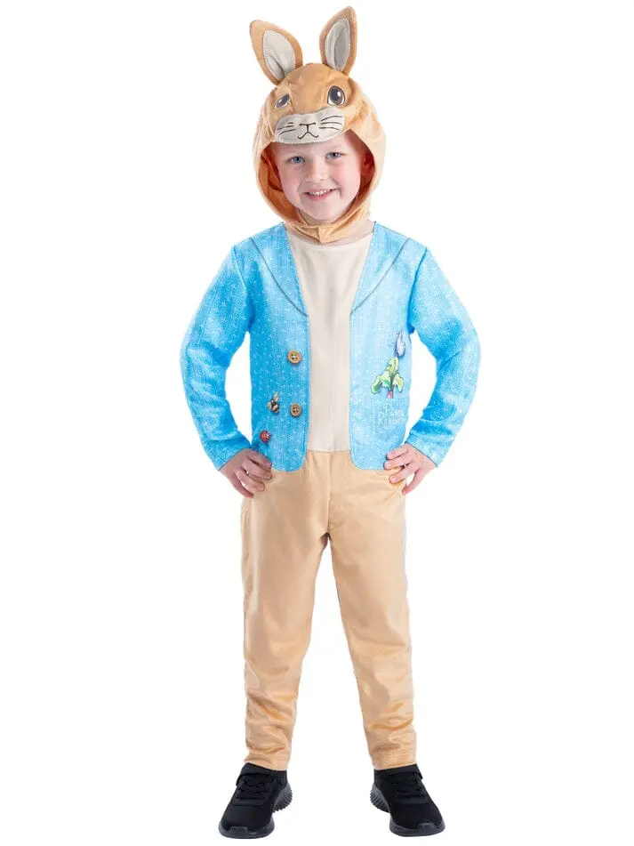 Smiffys Peter Rabbit Classic Costume All In One With Character Hood, Official Peter Rabbit Classic Fancy Dress, Child Dress Up Costumes 1