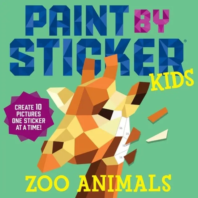 Paint By Sticker Kids: Zoo Animals : Create 10 Pictures One Sticker At A Time! 1