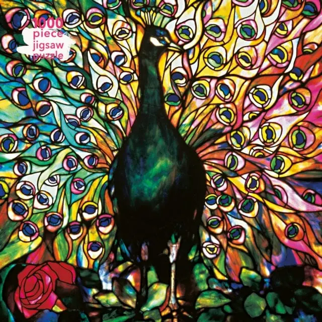 Adult Jigsaw Puzzle Louis Comfort Tiffany: Displaying Peacock  1000-Piece Jigsaw Puzzles By Flame Tree Studio 1