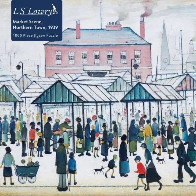 Adult Jigsaw Puzzle L.S. Lowry: Market Scene, Northern Town, 1939  1000-Piece Jigsaw Puzzles By Flame Tree Studio 1