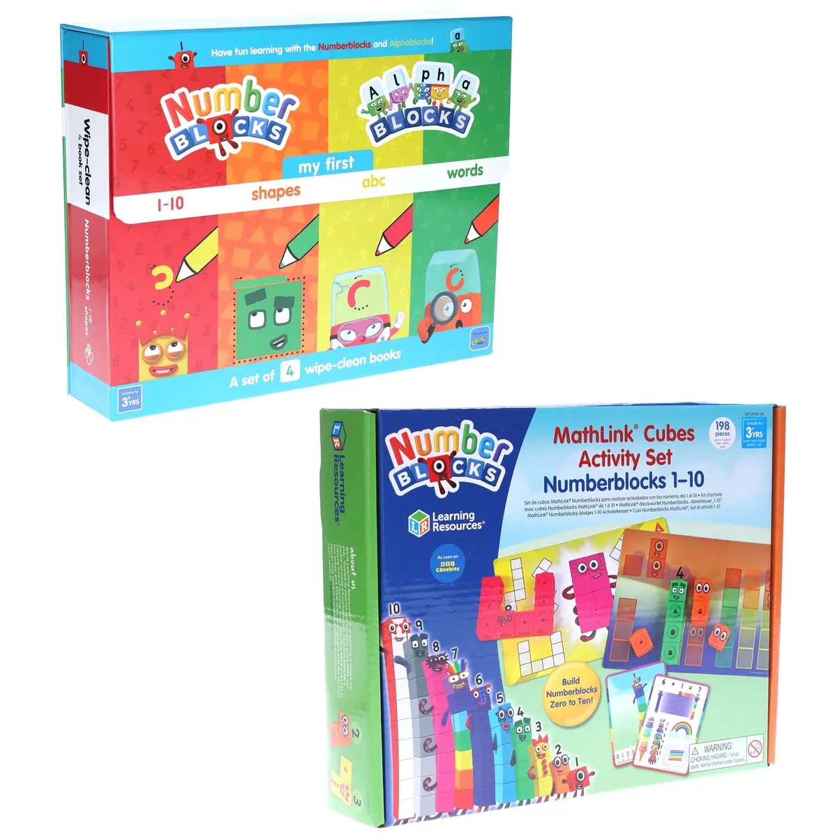 Numberblocks And Alphablocks My First Numbers And Letters 4 Wipe-Clean Books With Pens & Mathlink Cubes Numberblocks 1-10 Activity Set - Ages 2+ 1