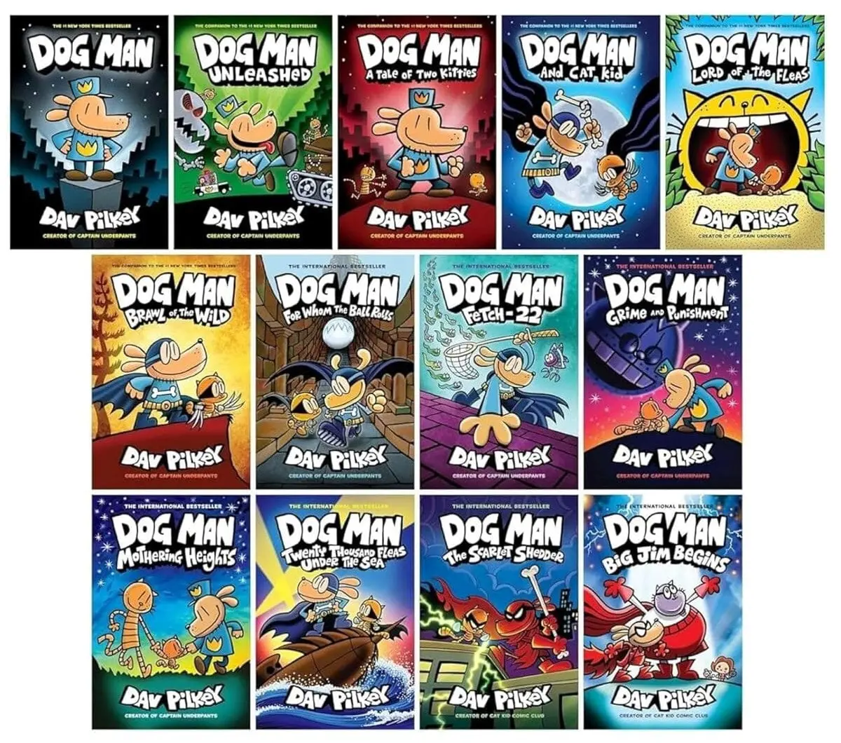 Dog Man 1-13: The Supa Buddies Mega Collection By Dav Pilkey 13 Books Set - Ages 6-12 - Hardback 1