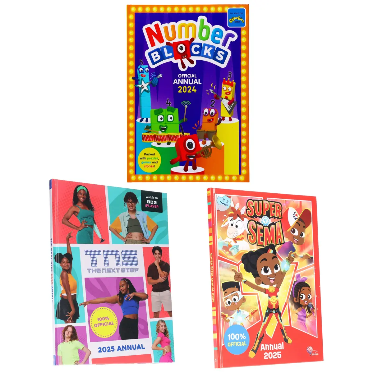Super Sema Annual 2025, The Next Step Annual 2025 & Numberblocks Annual 2024: Collection 3 Books Set - Ages 4+ - Hardback 1