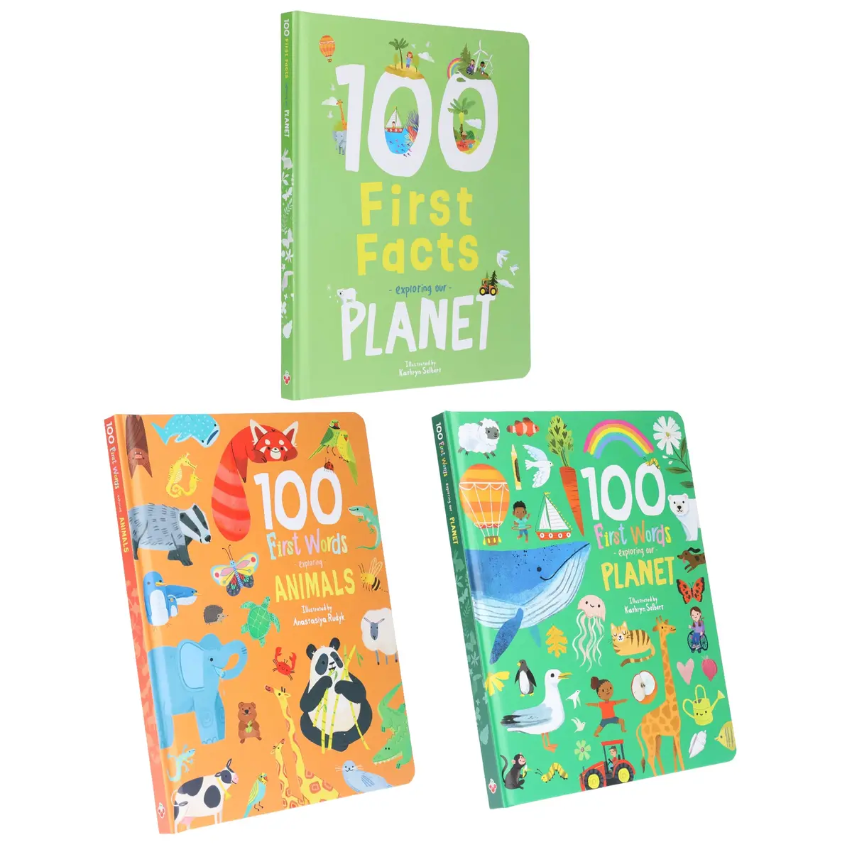 100 First Facts: Words, Animals & Planet 3 Picture Books Children's Collection Set By Sweet Cherry Publishing - Ages 3-5 - Board Book 1