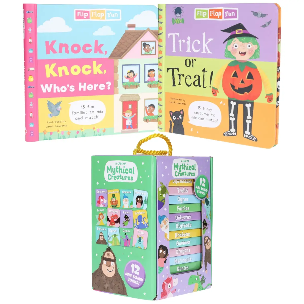 Children's Halloween Books: Flip Flap Fun - Trick Or Treat & Knock, Knock, Who's Here? & A Case Of Mythical Creatures: 14 Books Collection Set - Ages 0-5 - Board Book 1