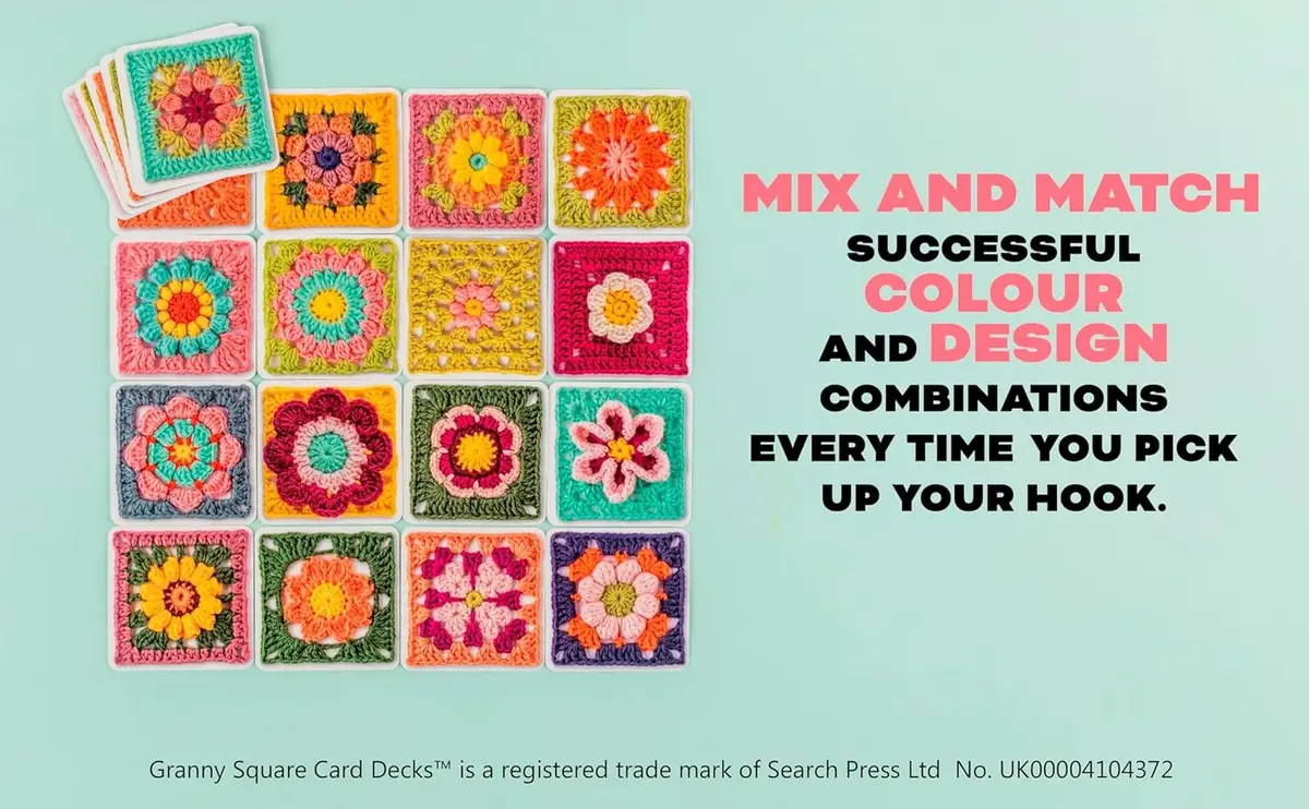 The Granny Square Flowers Card Deck: 50 Mix And Match Designs By Claire Montgomerie - Non Fiction - Hardback 2