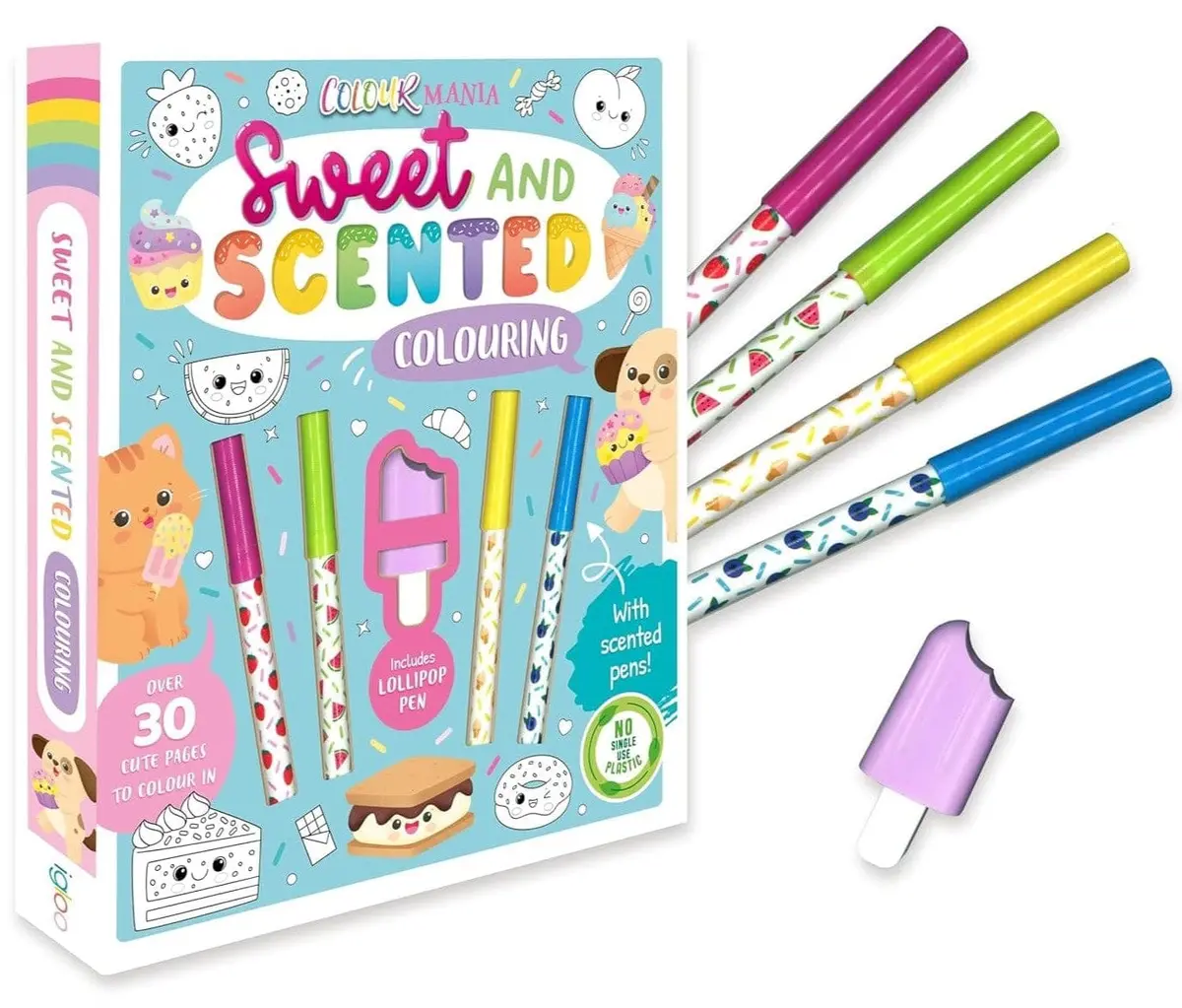 Sweet And Scented Colouring Book With Scented Pens (Includes Lollipop Pen) - Ages 3-6 - Paperback 1