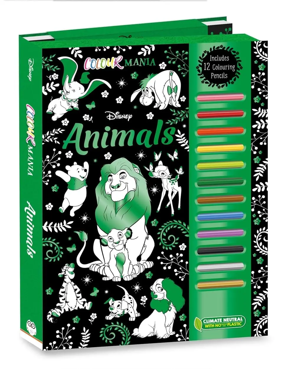 Disney: Animals Colouring Book With 12 Colouring Pencils! By Walt Disney - Ages 10-18 - Paperback 1