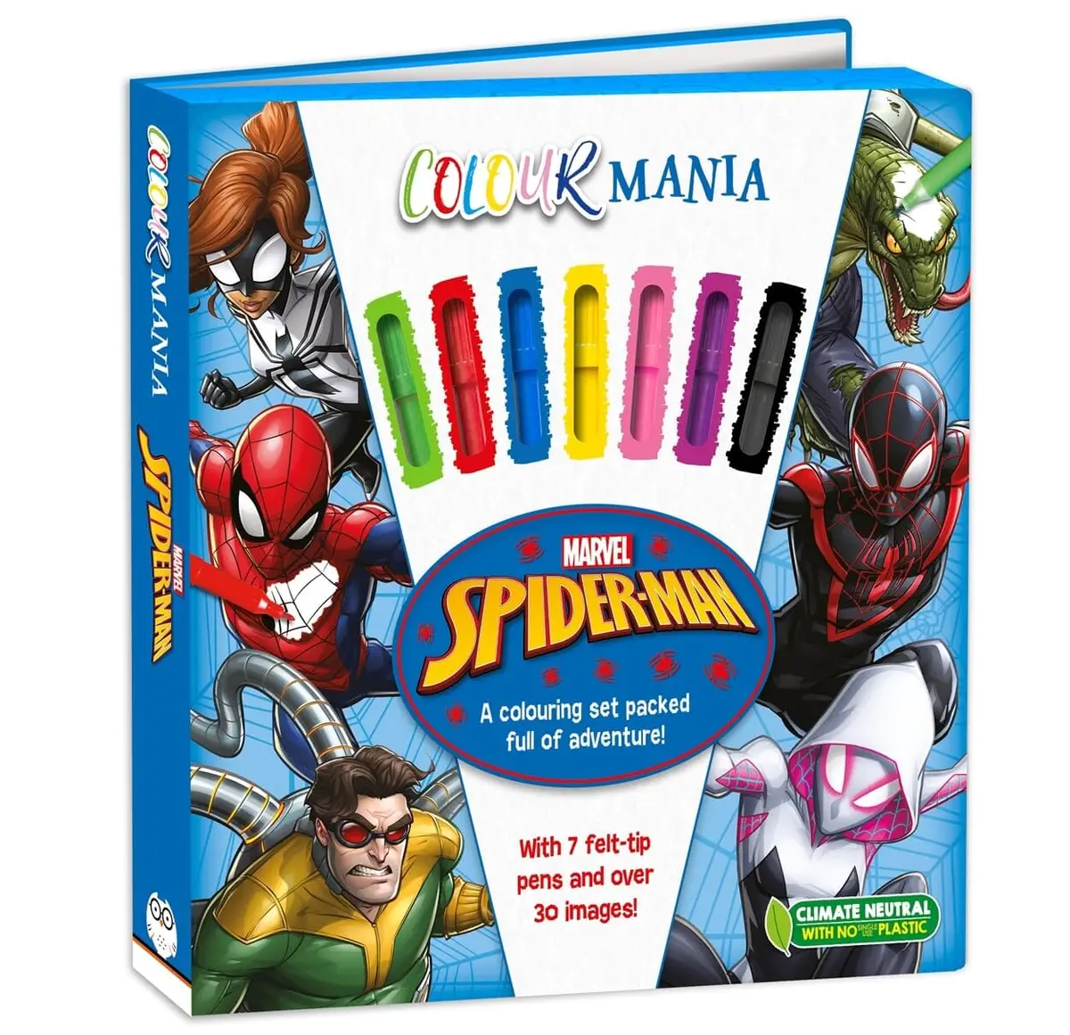 Marvel Spider-Man: Colourmania With 7 Felt-Tip Pens And Over 30 Images! - Ages 7-11 - Paperback 1