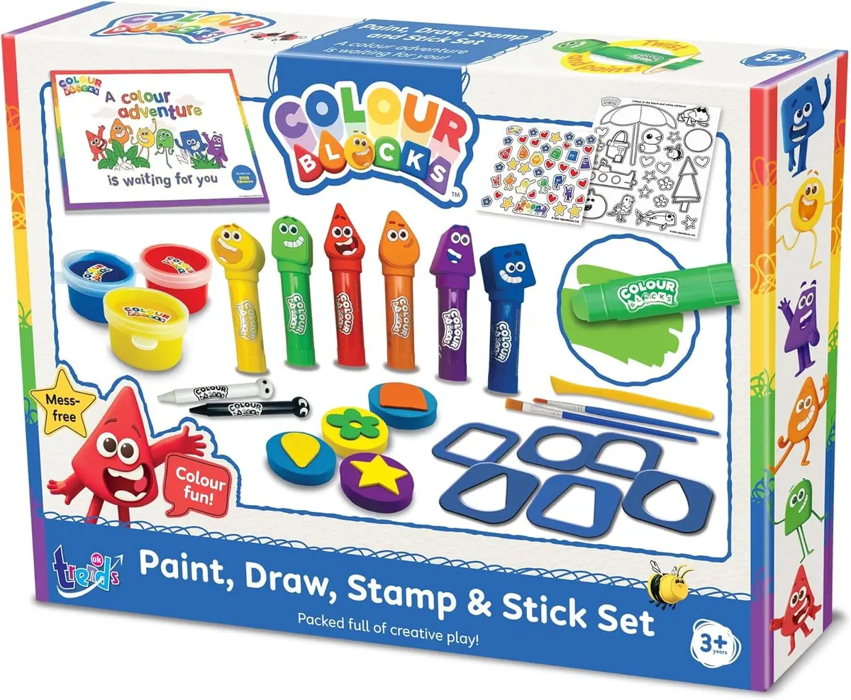 Colour Blocks: Paint, Draw, Stamp & Stick Set - Ages 3+ - Educational Toy 1