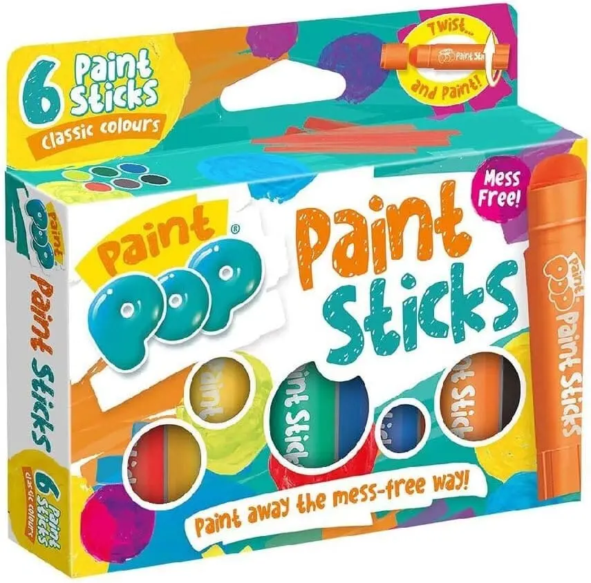 Paint Pop: Paint Sticks Paint Away The Mess-Free Way! 6 Paint Sticks Classic Colours - Ages 3+ 1