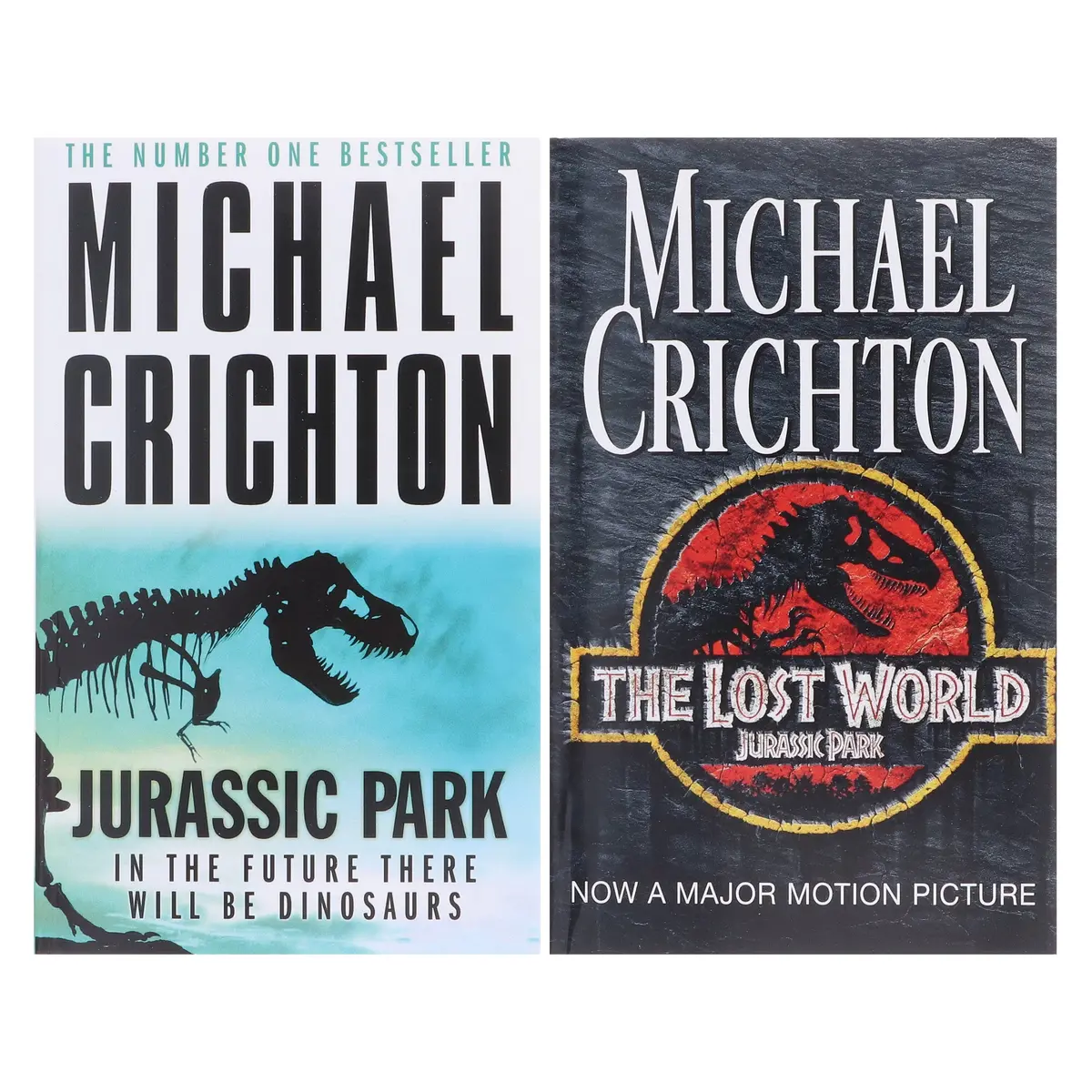 Damaged - Jurassic Park & The Lost World By Michael Crichton: 2 Books Collection Set - Fiction - Paperback - I 33 1