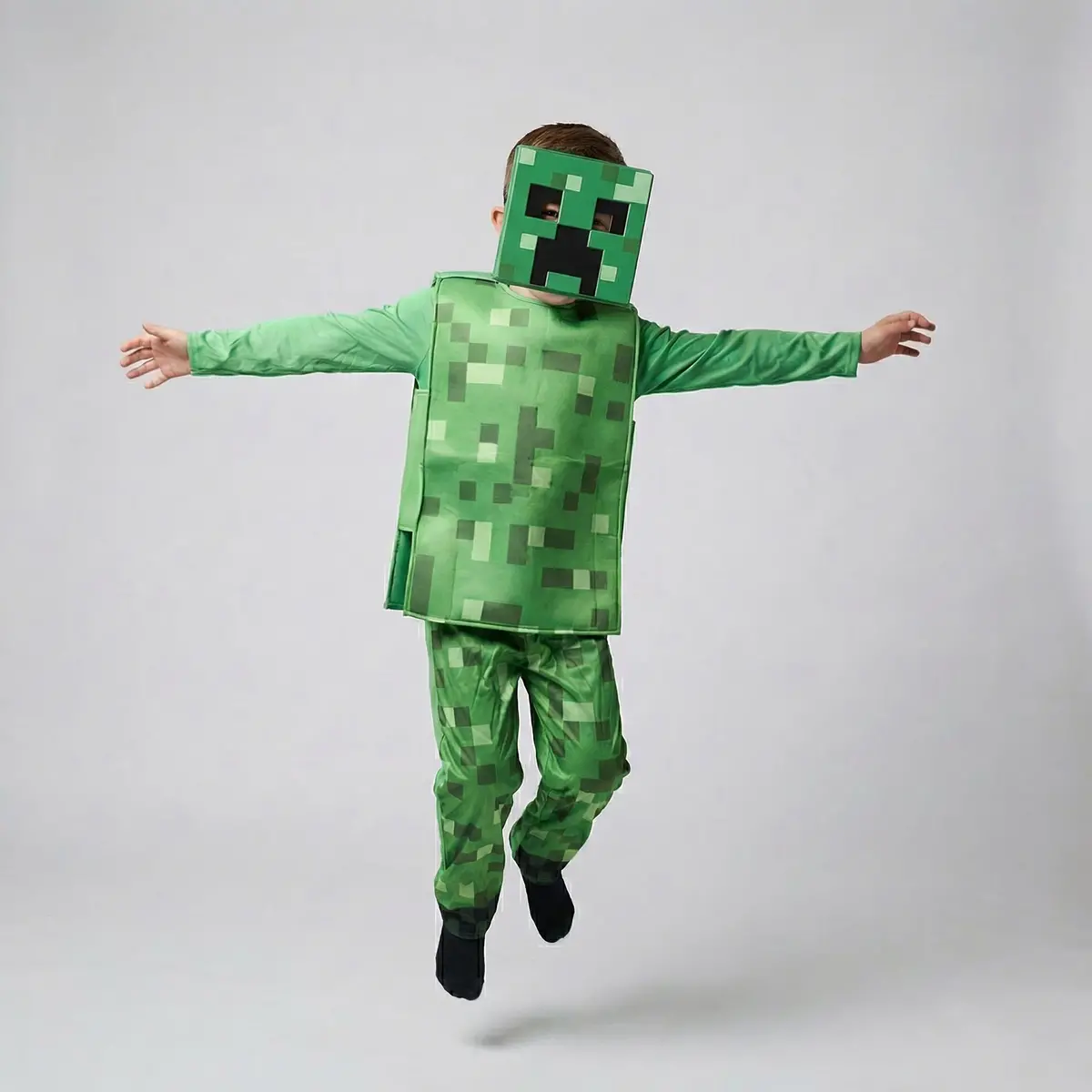 Disguise Minecraft Creeper Costume For Kids, Official Minecraft Product, Pixel Detailing, Includes Creeper Block Body And Creeper Headpiece 1