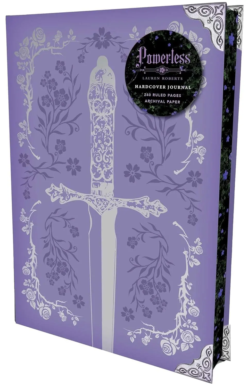 Powerless Journal (The Powerless Trilogy By Lauren Roberts) 240 Ruled Pages, Archival Paper, Metal Corners, Velvet Ribbon & Sprayed Edges - Hardcover 1