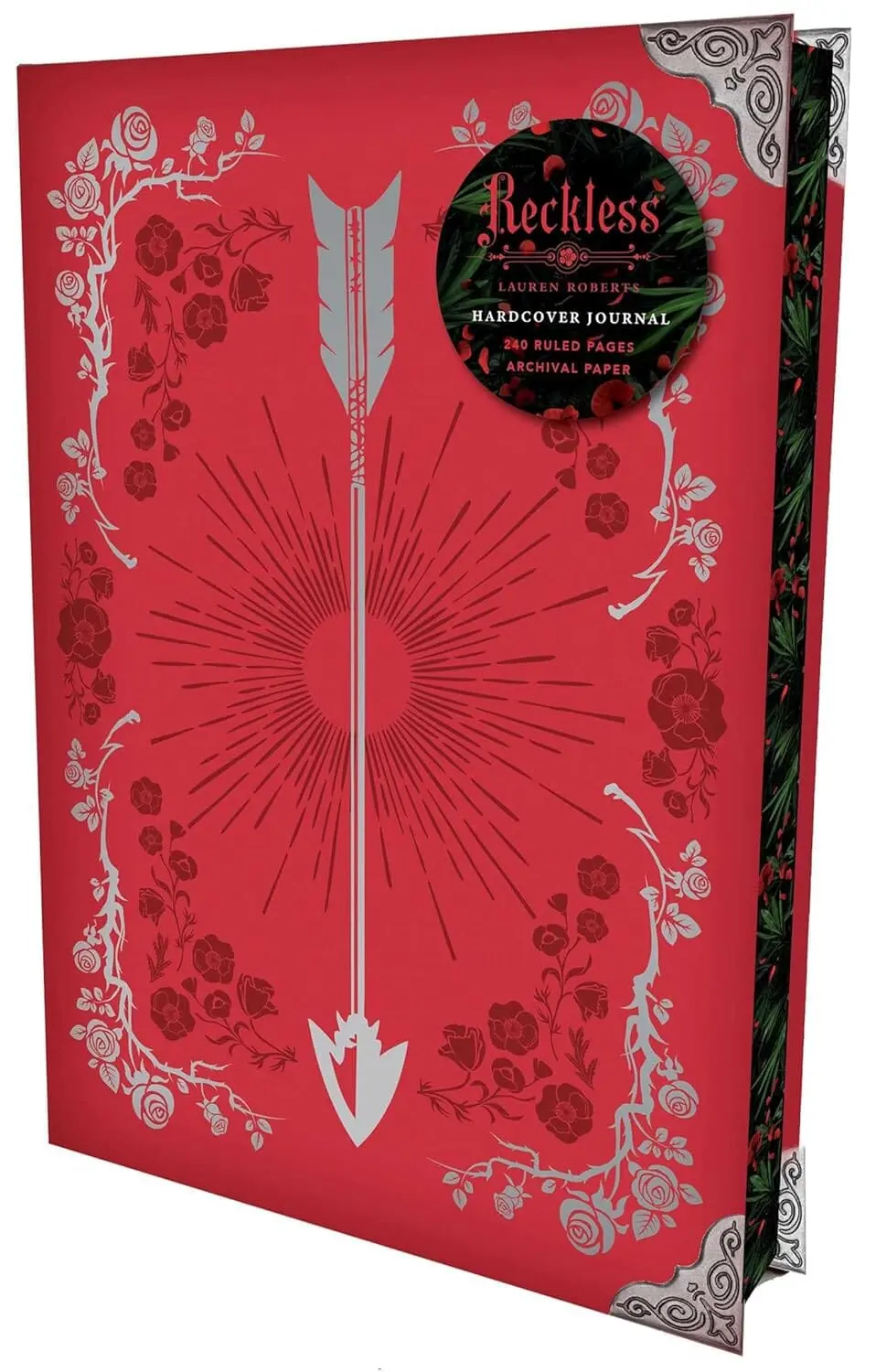 Reckless Journal (The Powerless Trilogy By Lauren Roberts) 240 Ruled Pages, Archival Paper, Metal Corners, Velvet Ribbon & Sprayed Edges - Hardcover 1