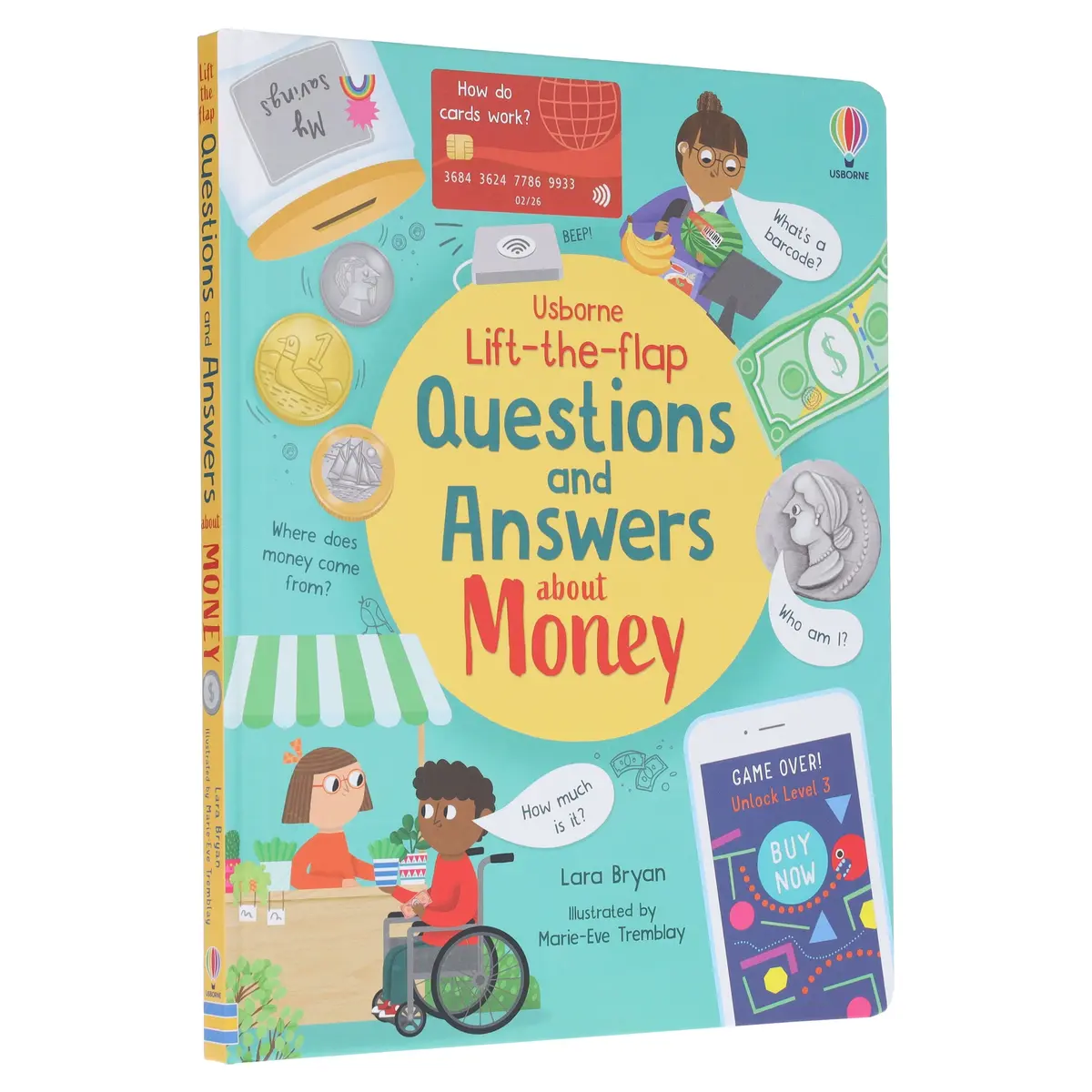 Usborne: Lift-The-Flap Questions And Answers About Money By Lara Bryan - Ages 6+ - Board Book 1