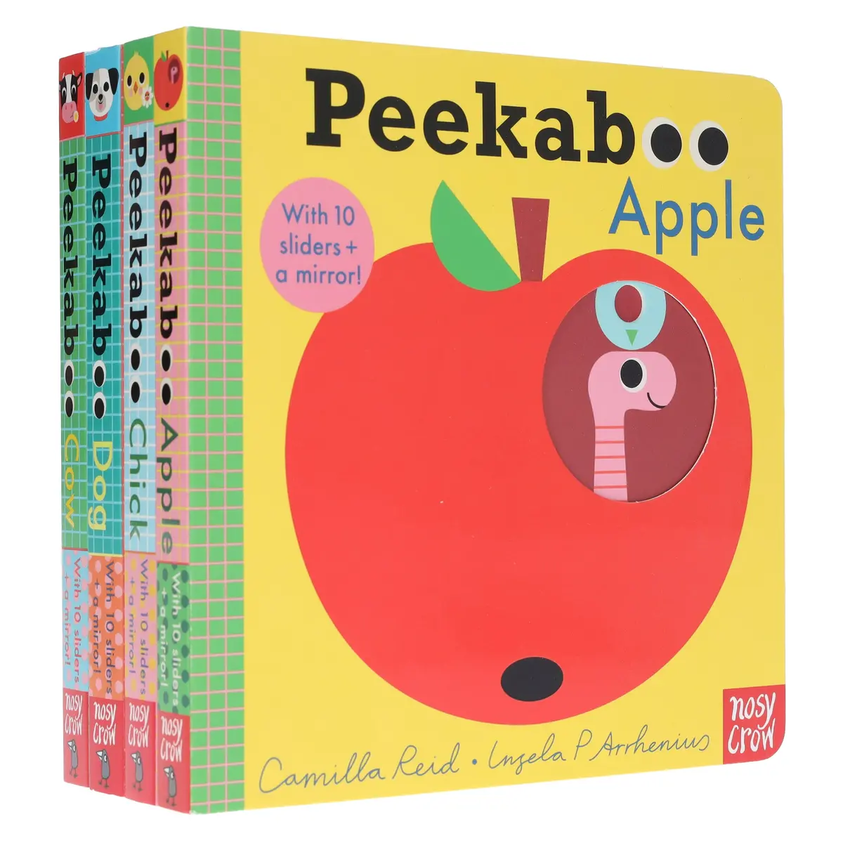 Peekaboo: Apple, Chick, Dog & Cow By Camilla Reid Illustrated 4 Books Collection Set - Ages 0-5 - Board Book 1