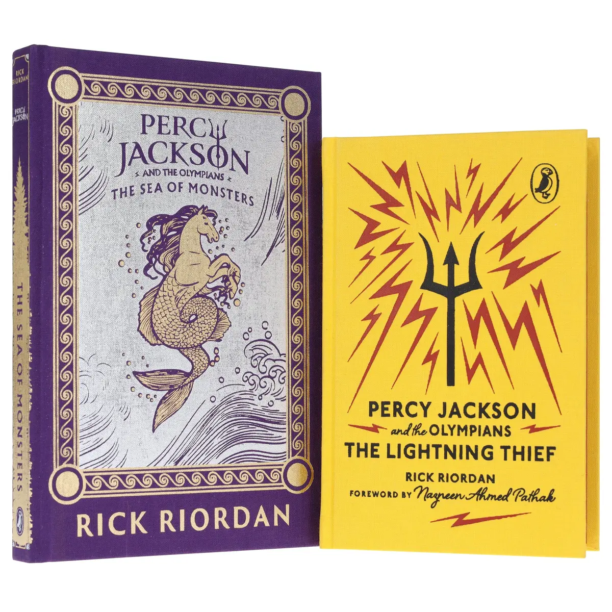 Percy Jackson And The Olympians (Puffin 85Th Anniversary Clothbound Collection) By Rick Riordan 2 Books Collector's Edition Set - Ages 9+ - Hardback 1
