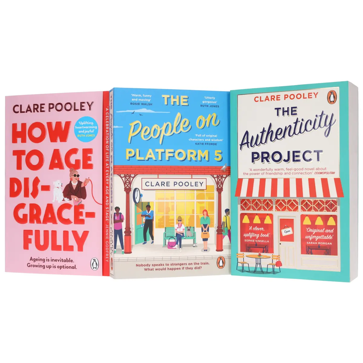 How To Age Disgracefully, The Authenticity Project & The People On Platform 5 By Clare Pooley: 3 Books Collection Set - Fiction - Paperback 1