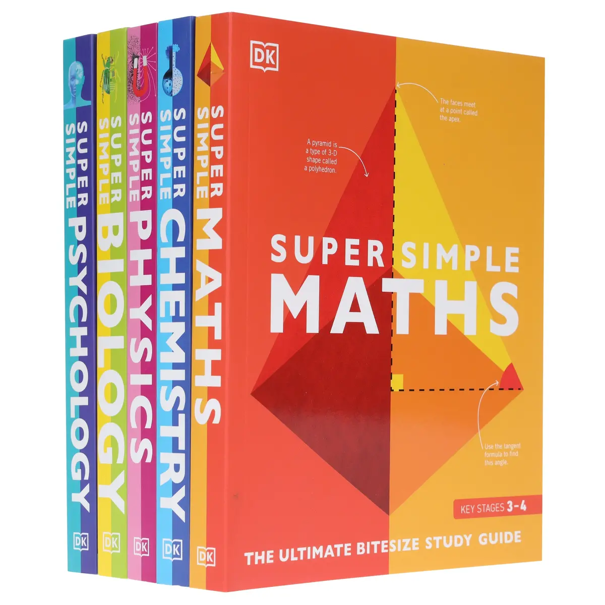 Super Simple: Maths, Chemistry, Physics, Biology & Psychology The Ultimate Bitesize Study Guide 5 Books Collection Set - Non Fiction - Paperback 1