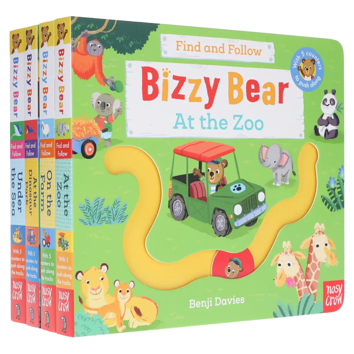 Bizzy Bear: Find And Follow Series By Benji Davies 4 Books Collection Set - Ages 2-5 - Board Book 1