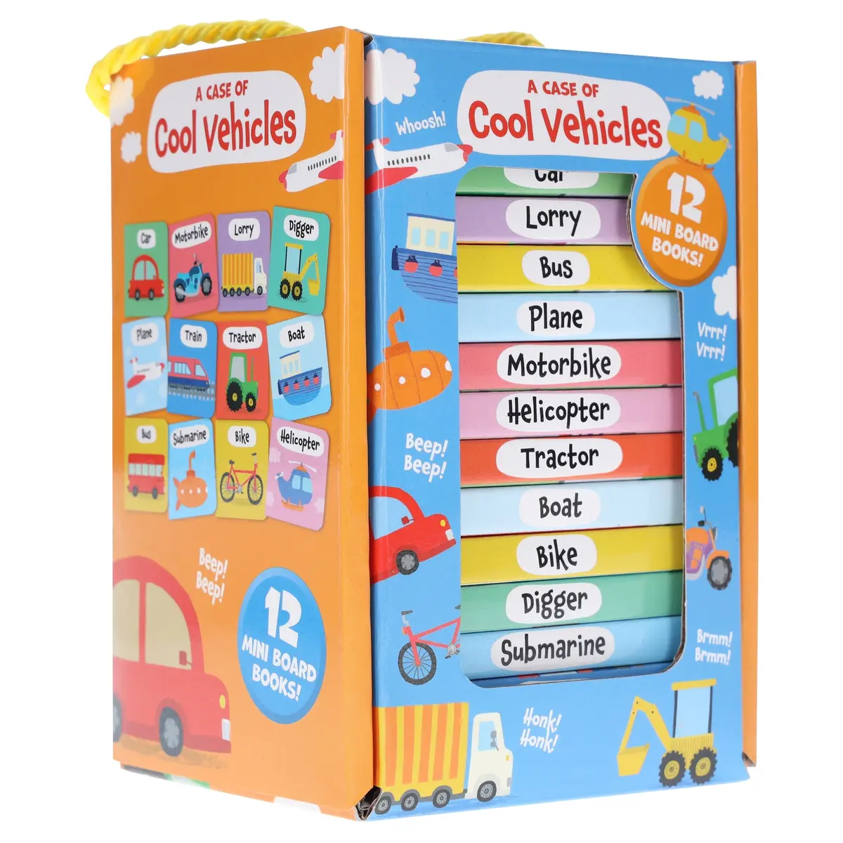 A Case Of Cool Vehicles: 12 Title Board Book Collection Carry Case - Ages 3+ - Board Book 1
