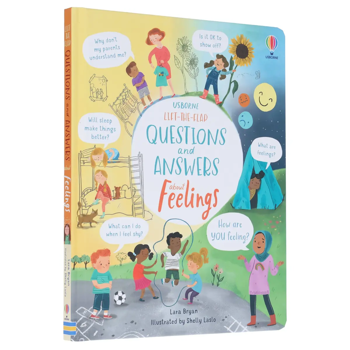 Usborne: Lift-The-Flap Questions And Answers About Feelings By Lara Bryan - Ages 6-9 - Board Book 1