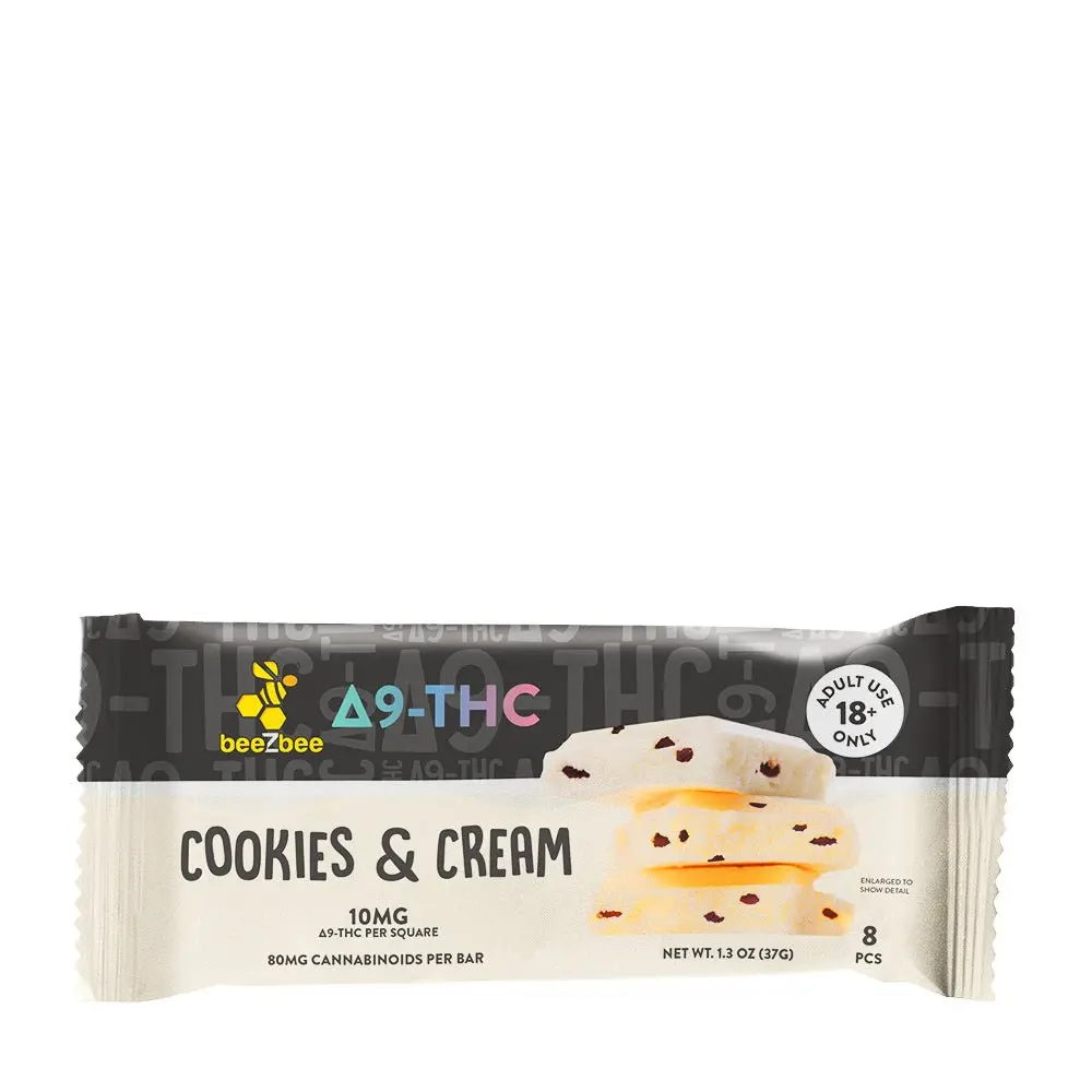 Delta-9 Thc Cookies & Cream Chocolate Bar 1