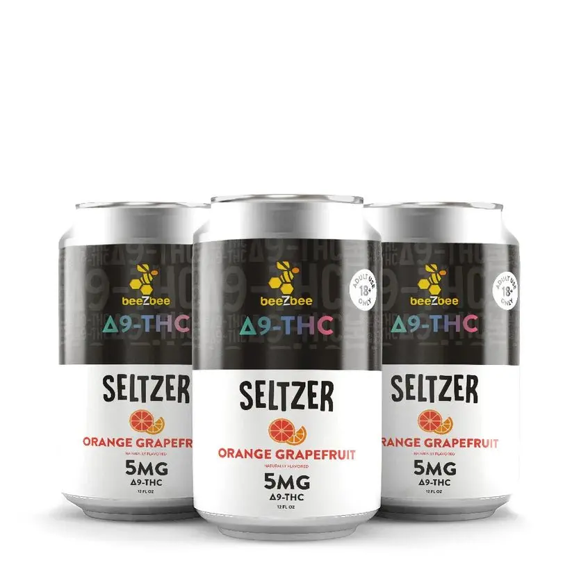 Delta-9 Thc Seltzer - Grapefruit Orange, 4 Pack 1