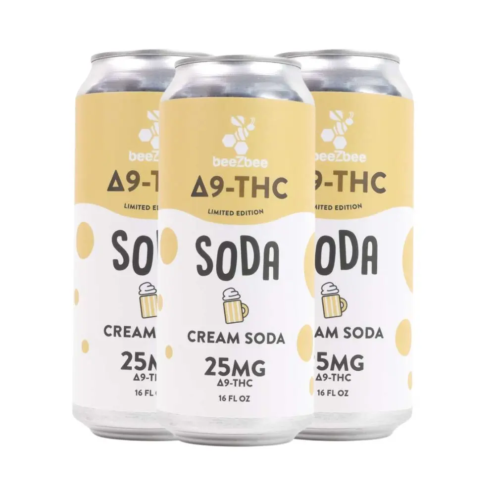 Delta-9 Thc Soda In Limited Edition Cream Soda, 4 Pack 1