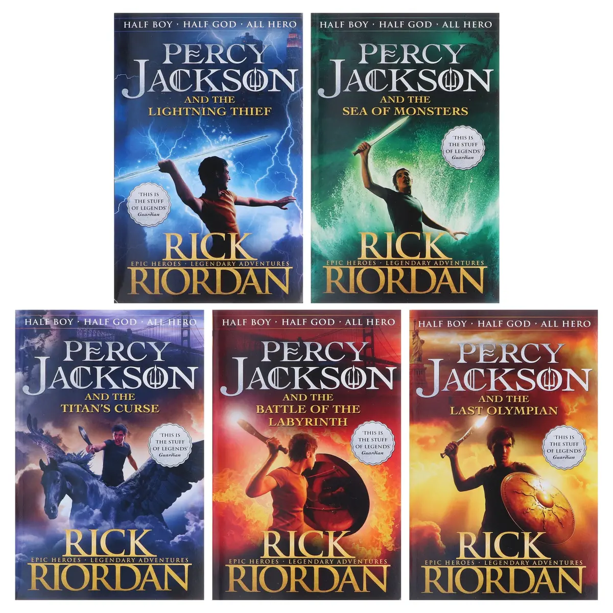 Damaged - Percy Jackson Series By Rick Riordan: 5 Books Collection Set - Ages 7+ - Paperback - I 37 1