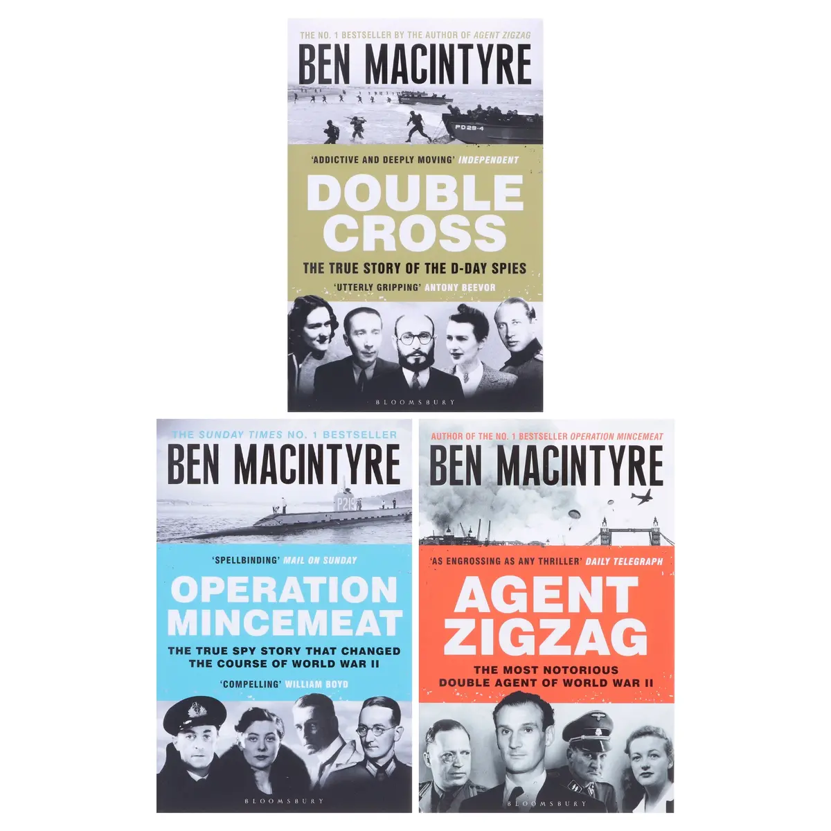 Damaged - Ben Macintyre Collection (Double Cross, Agent Zigzag & Operation Mincemeat) 3 Books Set - Non Fiction - Paperback - T 55 2