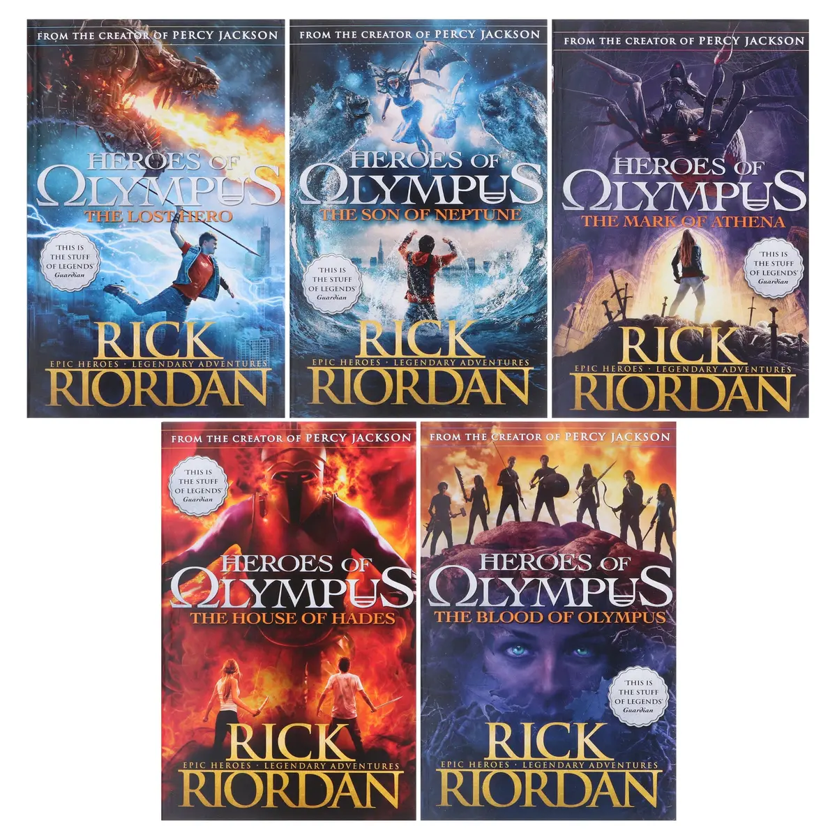 Damaged - Heroes Of Olympus By Rick Riordan Complete Collection 5 Books Set - Age 9-14 - Paperback - I 37 1