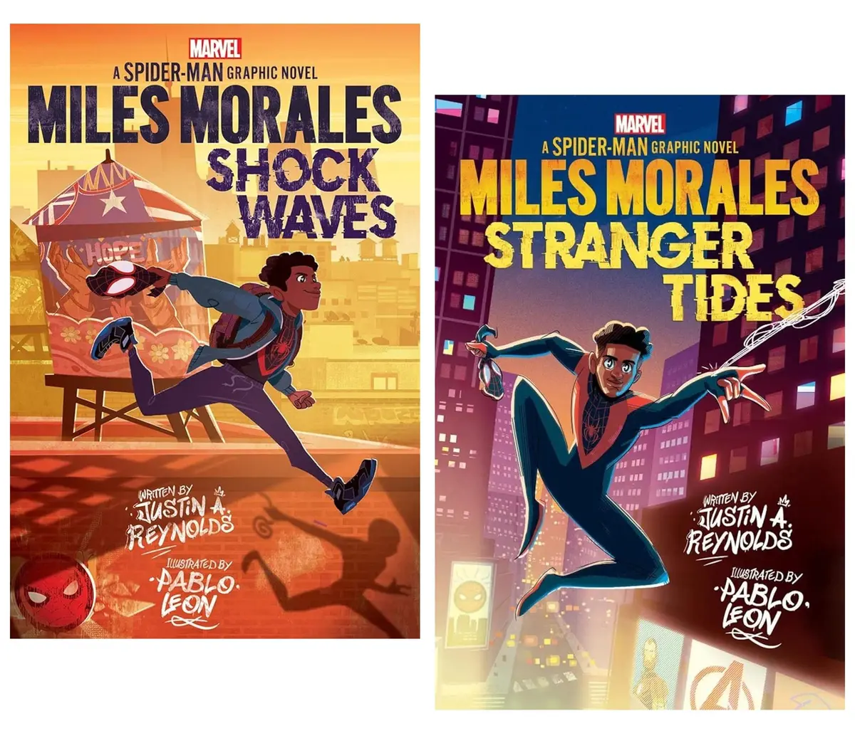 Miles Morales: A Spider-Man Graphic Novels By Justin A. Reynolds Illustrated 2 Books Collection Set - Ages 10+ - Paperback 1
