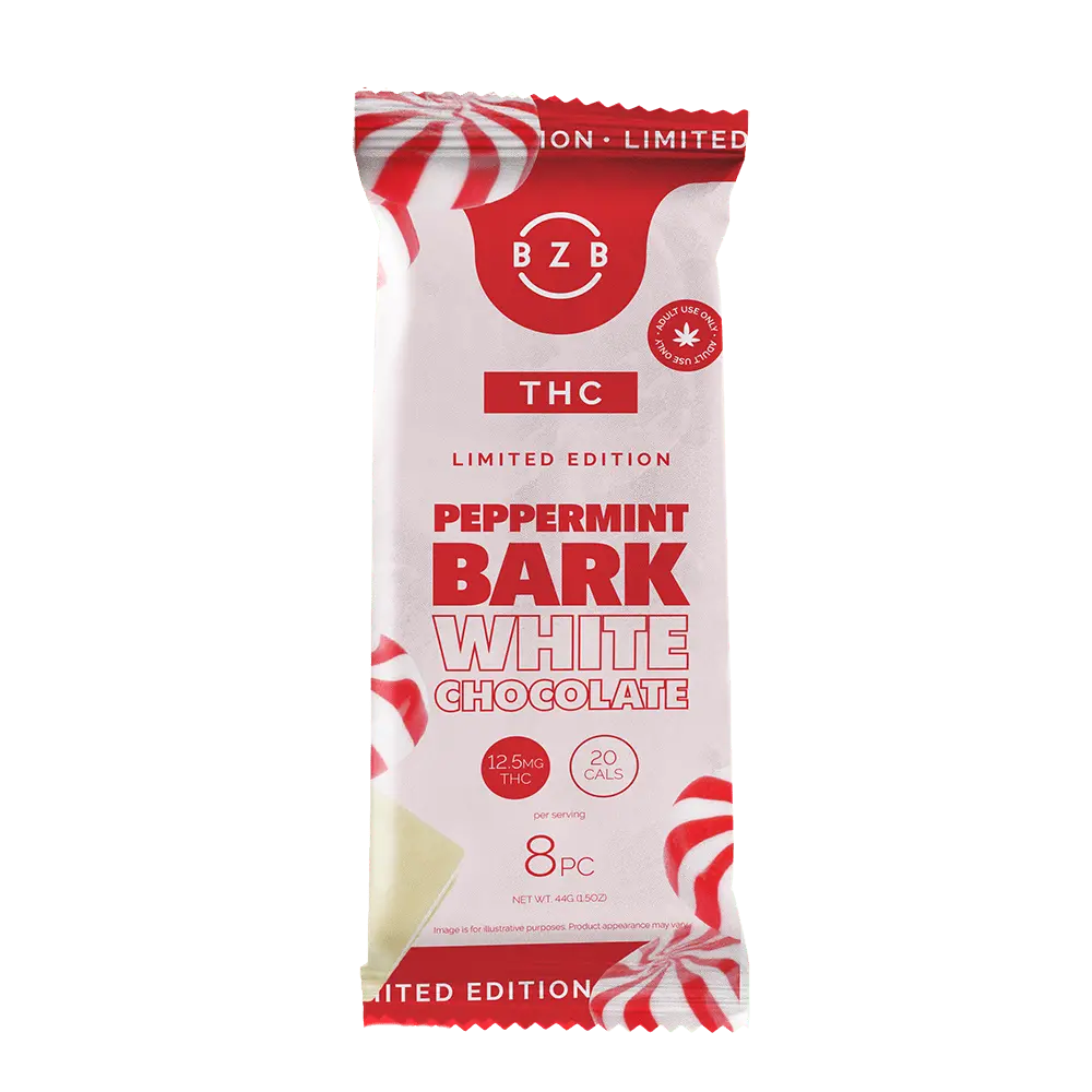 Thc Chocolate, White Chocolate Peppermint Bark 1