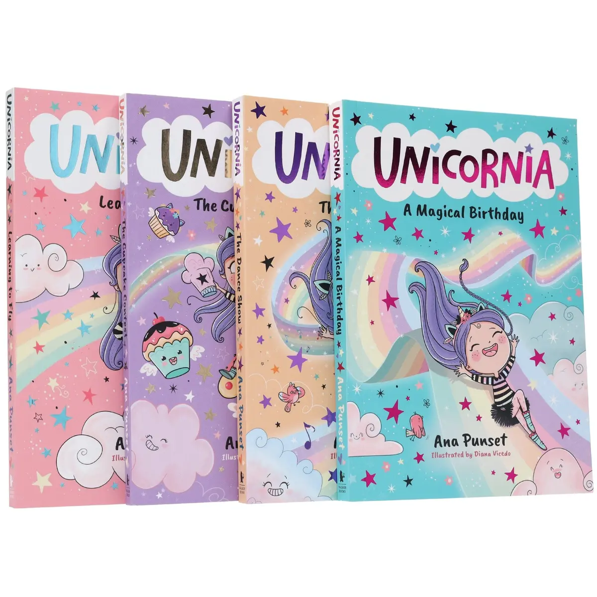 Unicornia Series: A Magical Unicorn School Fiction Story For Kids By Ana Punset Illustrated 4 Books Collection Set - Ages 5-10 - Paperback 1