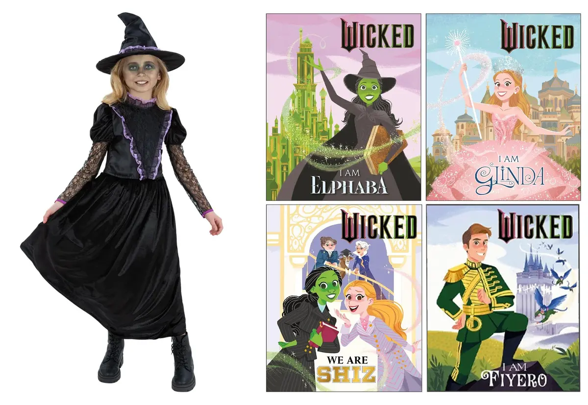 Wicked By Mary Man-Kong Illustrated 4 Books Collection Set With Witch From The West Kids Costume 1