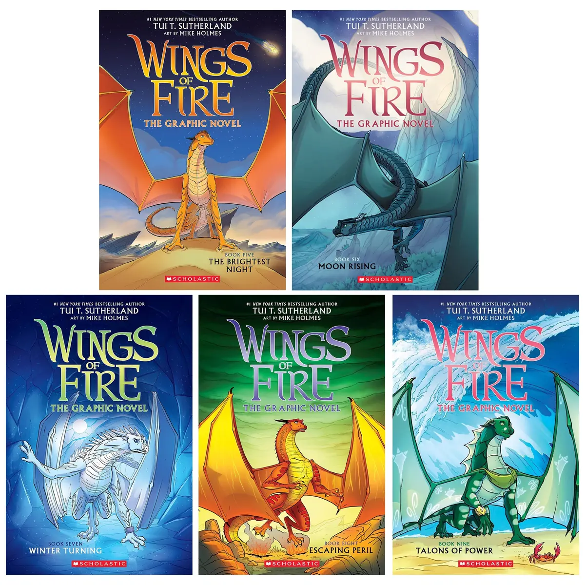 Wings Of Fire Graphix Series (Book 5-9) By Tui T. Sutherland: Graphic Novels 5 Books Collection Set - Ages 8-12 - Paperback 1
