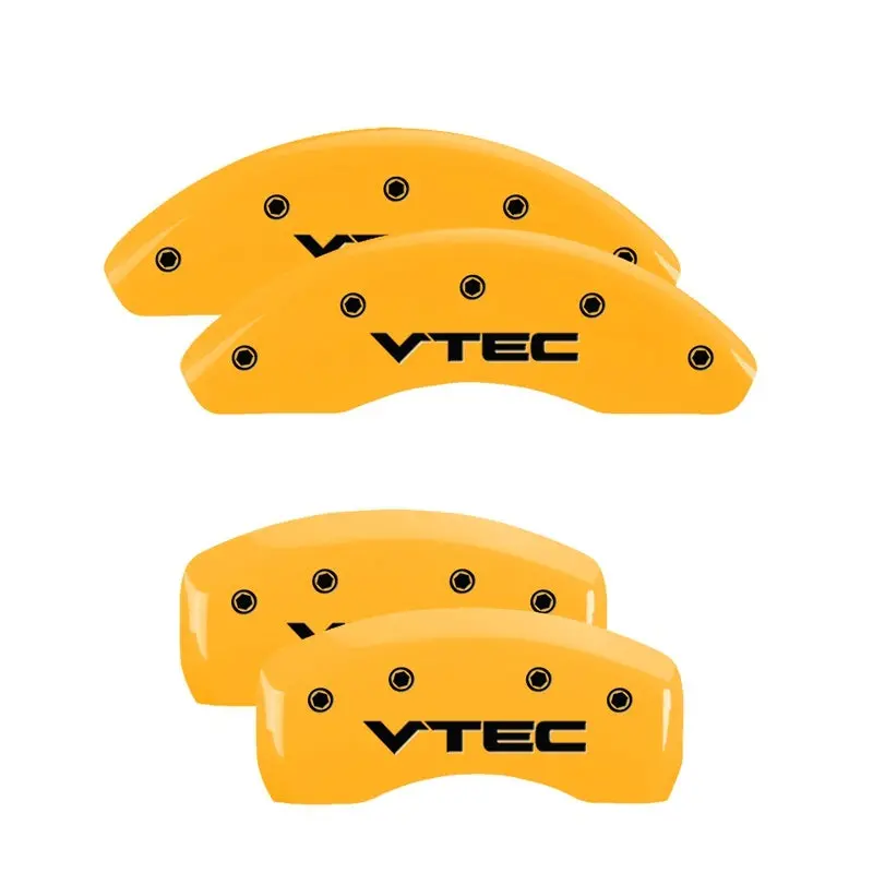 Mgp Engraved Yellow Caliper Covers With Black Char – Front & Rear Set For 2005 Acura Tl 1