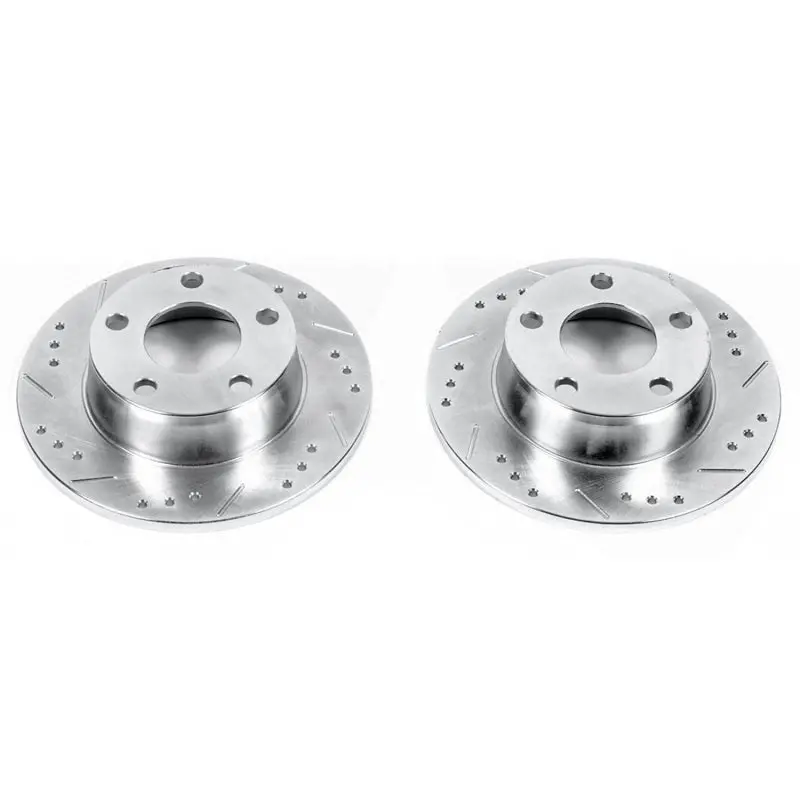 Power Stop Evolution Drilled & Slotted Rear Brake Rotors – 1999–2004 Audi A6 Quattro 1