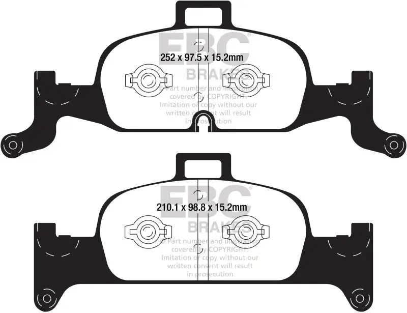 Ebc Redstuff High-Performance Front Brake Pads For 2018+ Audi A4 Allroad Quattro 2.0L Turbo 1