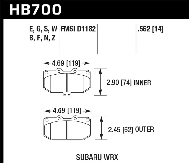Hawk Blue Race Brake Pads – Front Axle Upgrade For 2006–2007 Subaru Wrx 1