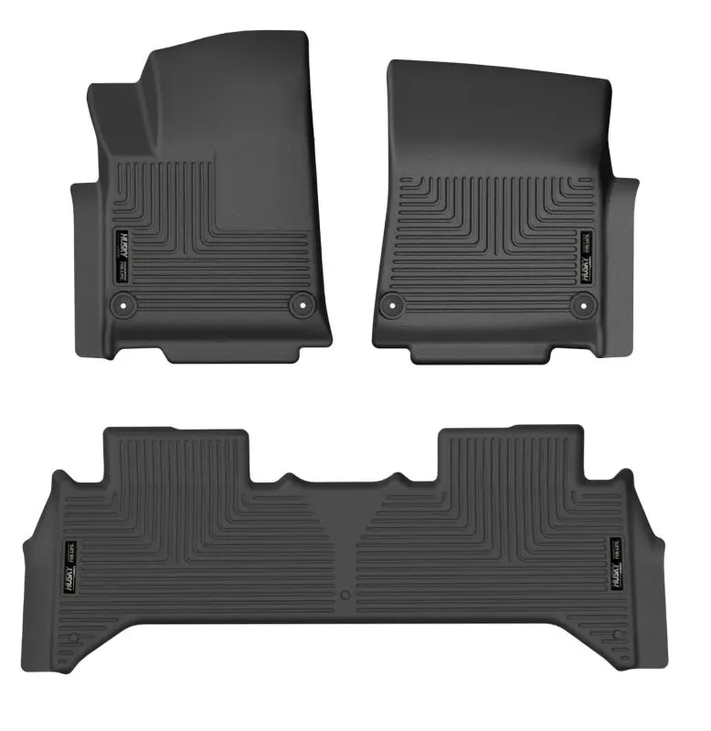 Husky Liners Weatherbeater Floor Mat Set For 2022 Rivian R1T – Front & Second Row (Black) 1