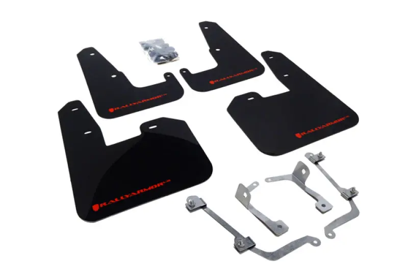 Rally Armor Ur Series Black Mud Flaps With Red Logo – Compatible With 2008–2011 Subaru Sti Hatchback & 2011–2014 Wrx Hatchback 1