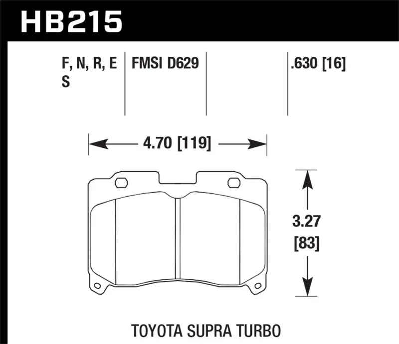 Hawk Hps Street Front Brake Pads For 1993–1998 Toyota Supra Twin Turbo 1