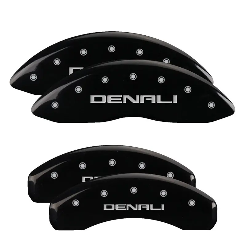 Mgp Engraved Caliper Covers – Front And Rear Set With Denali Black Finish And Silver Accent Trim 1