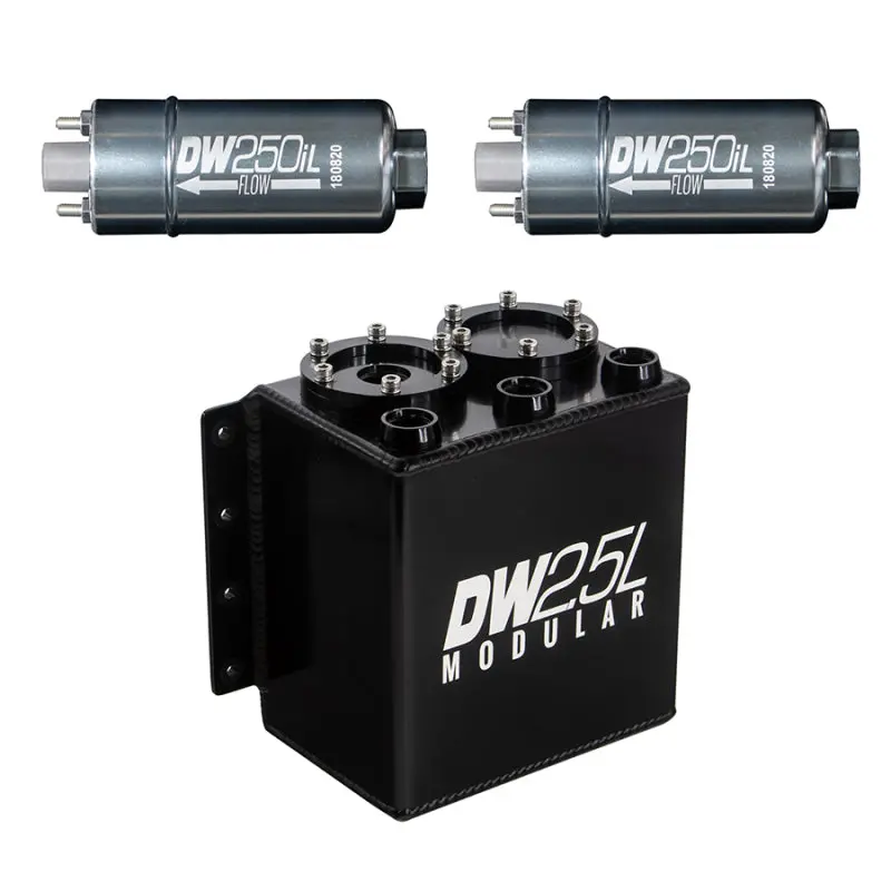 Deatschwerks 2.5L Modular Surge Tank (Incl. 2 Dw250Il In-Line Fuel Pump) 1