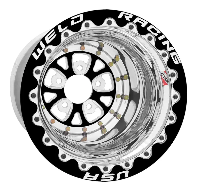 Weld V-Series 15X12 Inch Black Beadlock Wheel – 5X4.5 Bolt Pattern, 6-Inch Backspace, Matte Black Finish 1