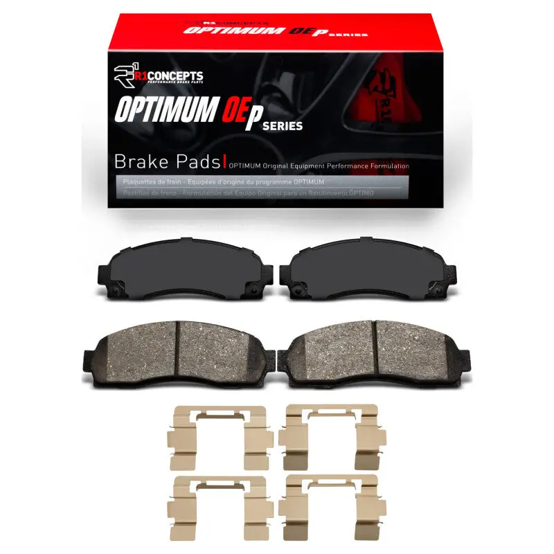 R1 Optimum Front Brake Pad & Hardware Kit For 2002–2012 Chevrolet Equinox 1